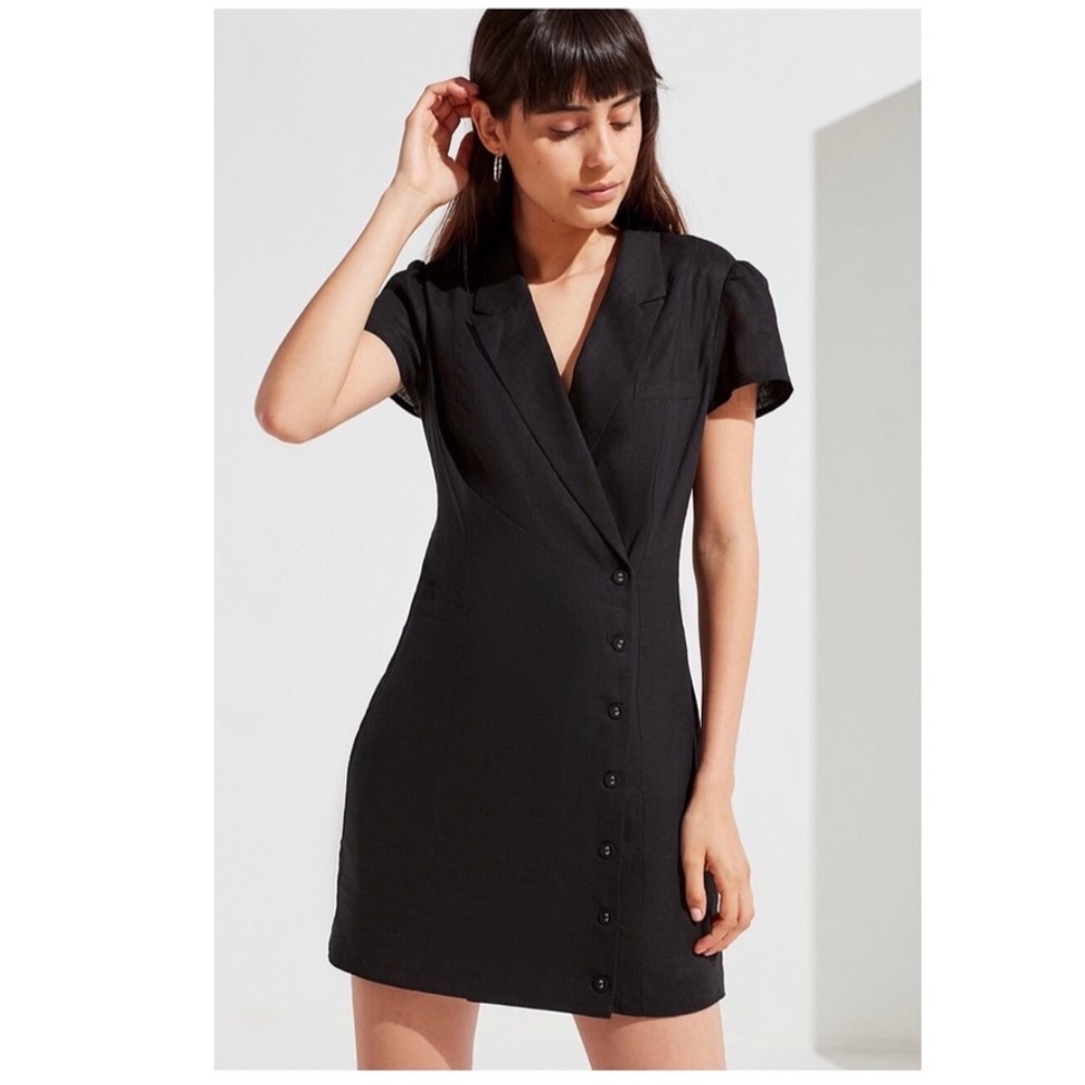 UO Clementine Double-Breasted Button-Down Dress